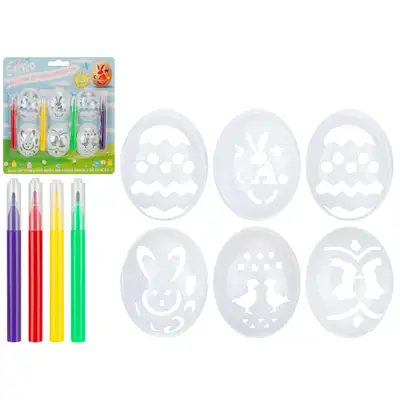 Easter Egg Stencils With Pens Pack of 6
