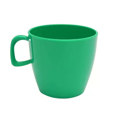 Harfield Polycarbonate Handled Cup 220ml 10 Pack - Colour: Green