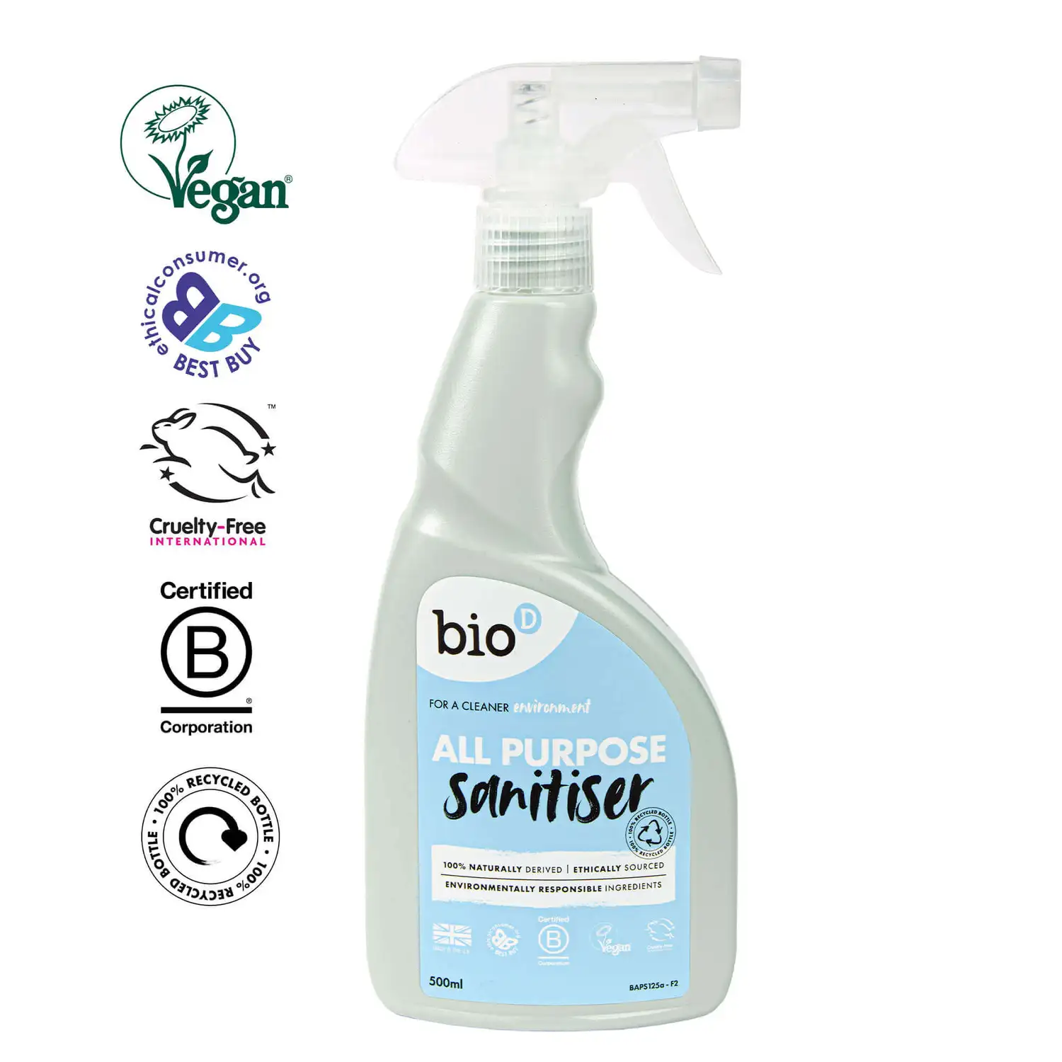 Bio-D All Purpose Sanitiser Spray 500ml 12 Pack G2p100