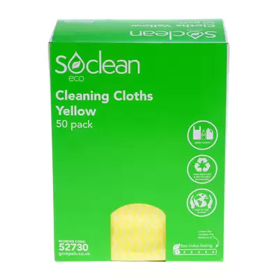 Soclean Eco Cloths 50 Pack - Colour: Yellow