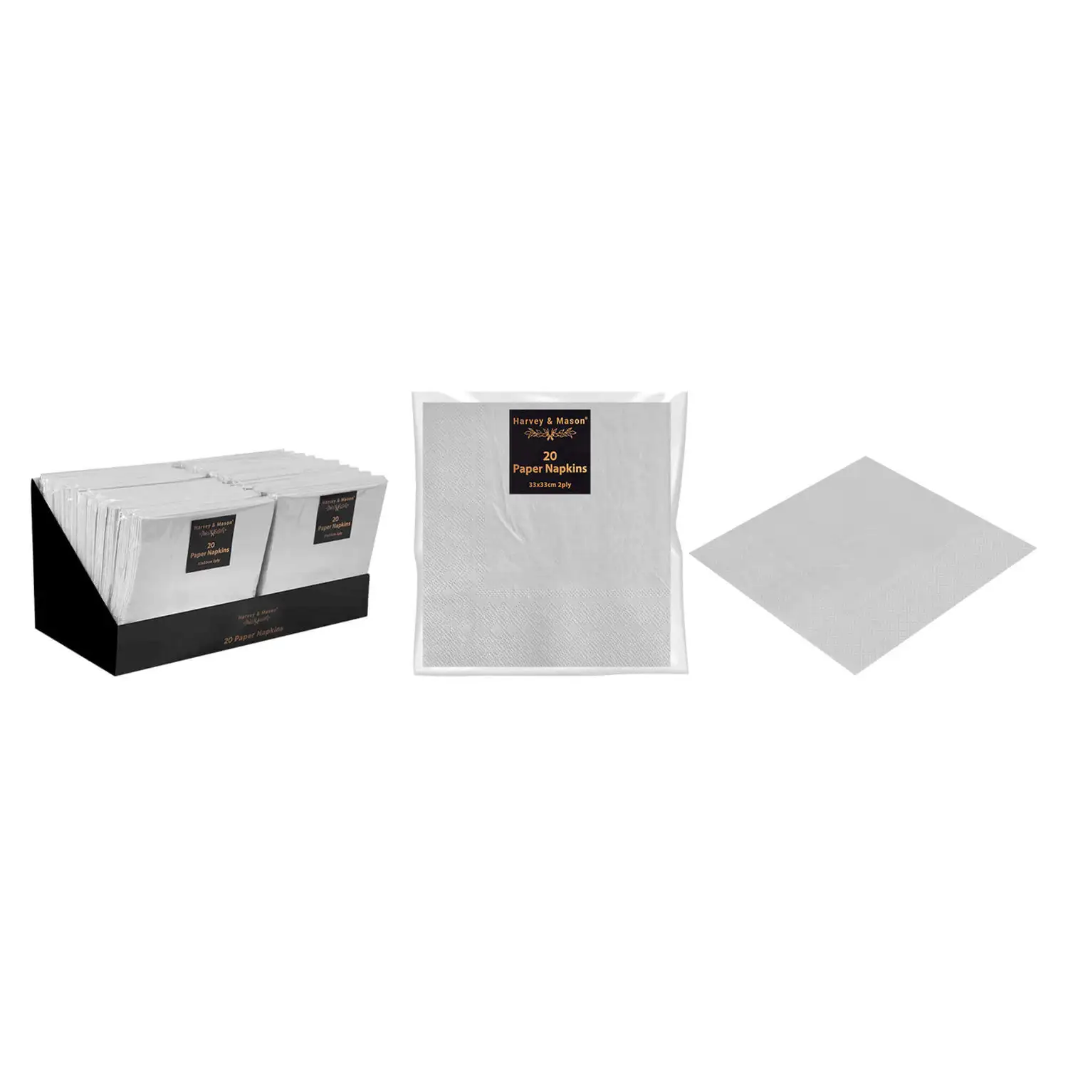 Christmas Napkins Silver 2ply 20 Pack