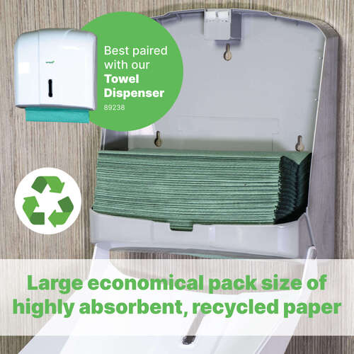 C Fold Paper Hand Towels Green 1ply 2640 in Paper / Paper Towels Gompels HealthCare Wholesale
