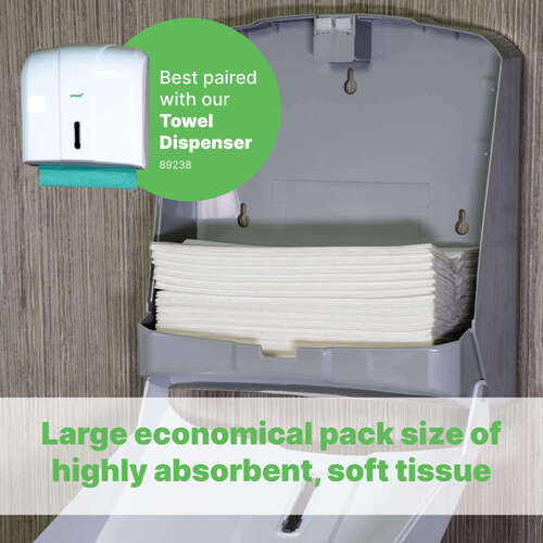 Flushable C Fold Luxury Hand Towels White 2ply 2430 in Paper / Paper