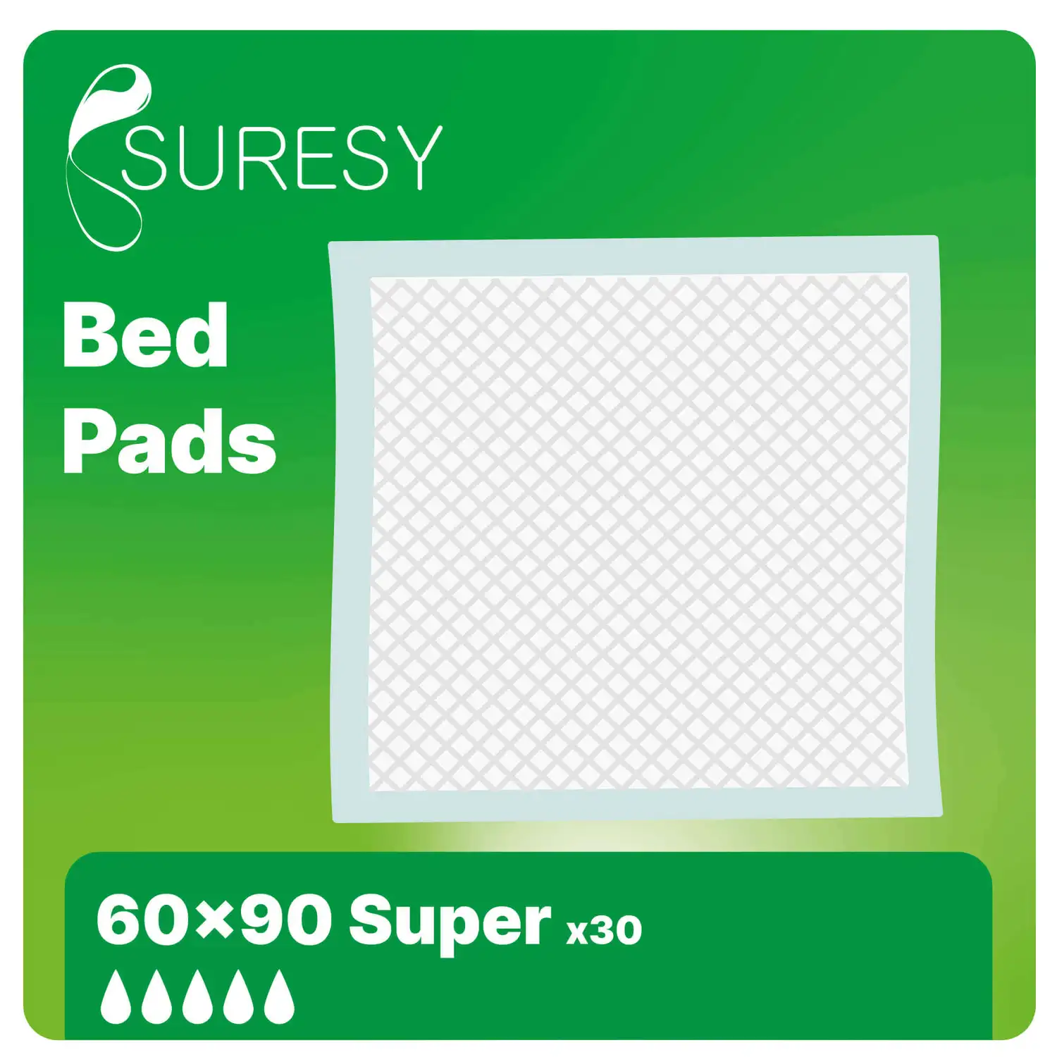 Suresy Bed Pads 60x90 Super 30 Pack G3p98
