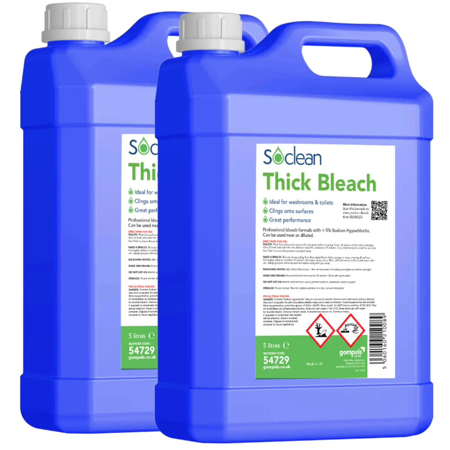 Soclean Thick Bleach 5 Litre 2 Pack