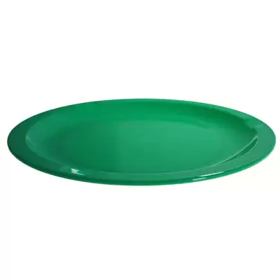 Swixz Polycarbonate Narrow Rimmed Dinner Plates 230mm 12 Pack - Colour: Green