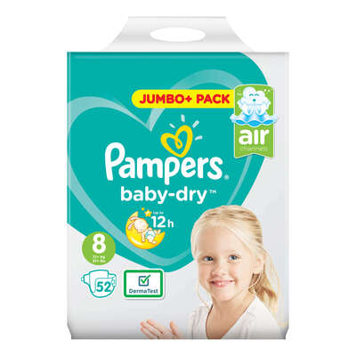 Pampers Baby Dry Nappies Size 8 52 Pack