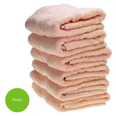 Hand Towel 50x90cm 500gsm x 6 - Colour: Peach