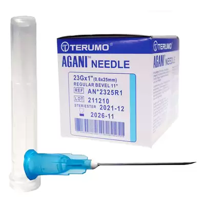 Terumo Agani Hypodermic Needle 23g 25mm Blue 100 Pack G1p100