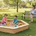 Wooden Hexagonal Sandpit With Lid