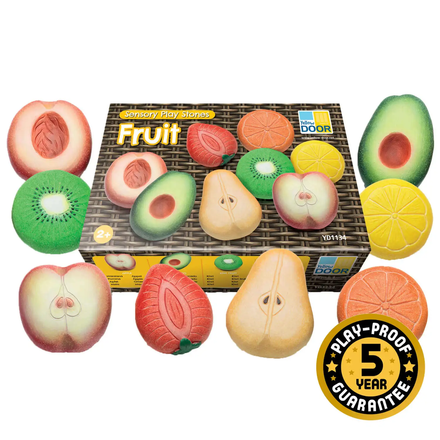 Sensory Play Fruit Stones 8 Pack