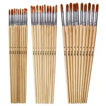 Artyom Hog Brushes Long Round Size 4 6 and 10 30 Pack