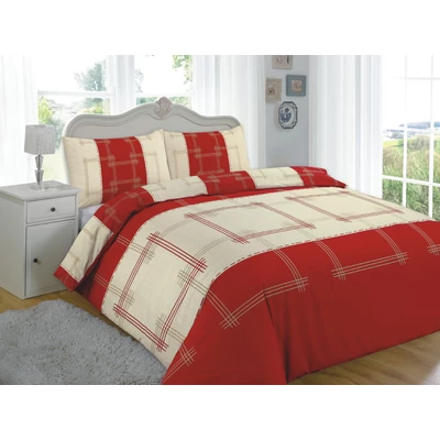 Quilt Cover Set Single Bed Patterned - Colour: Red