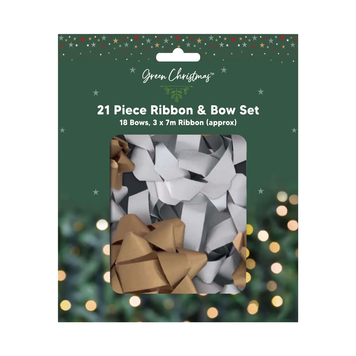 Christmas Ribbons and Bows Gold and Silver 21 Pack