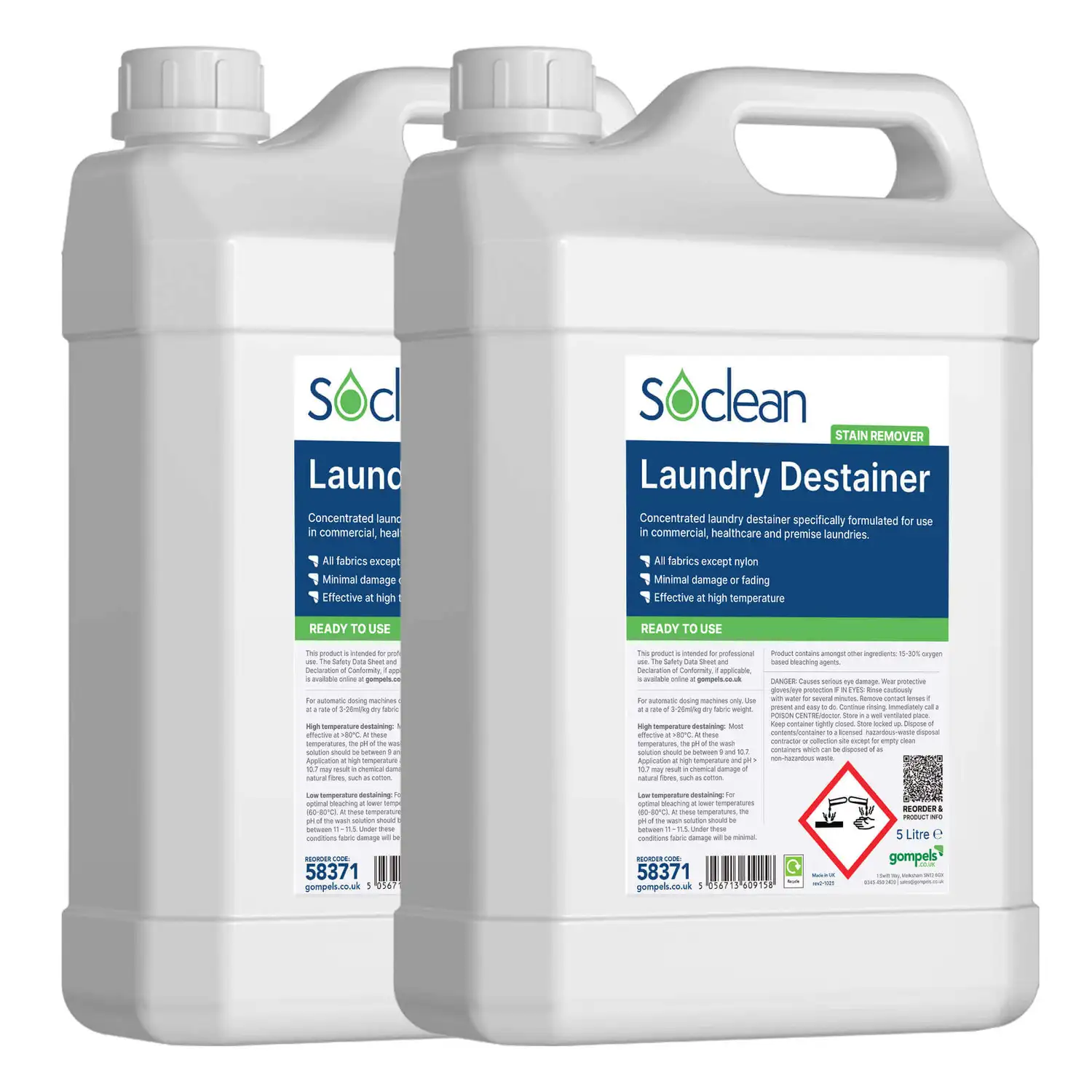 Soclean Laundry Destainer 5 Litre 2 Pack G2p100