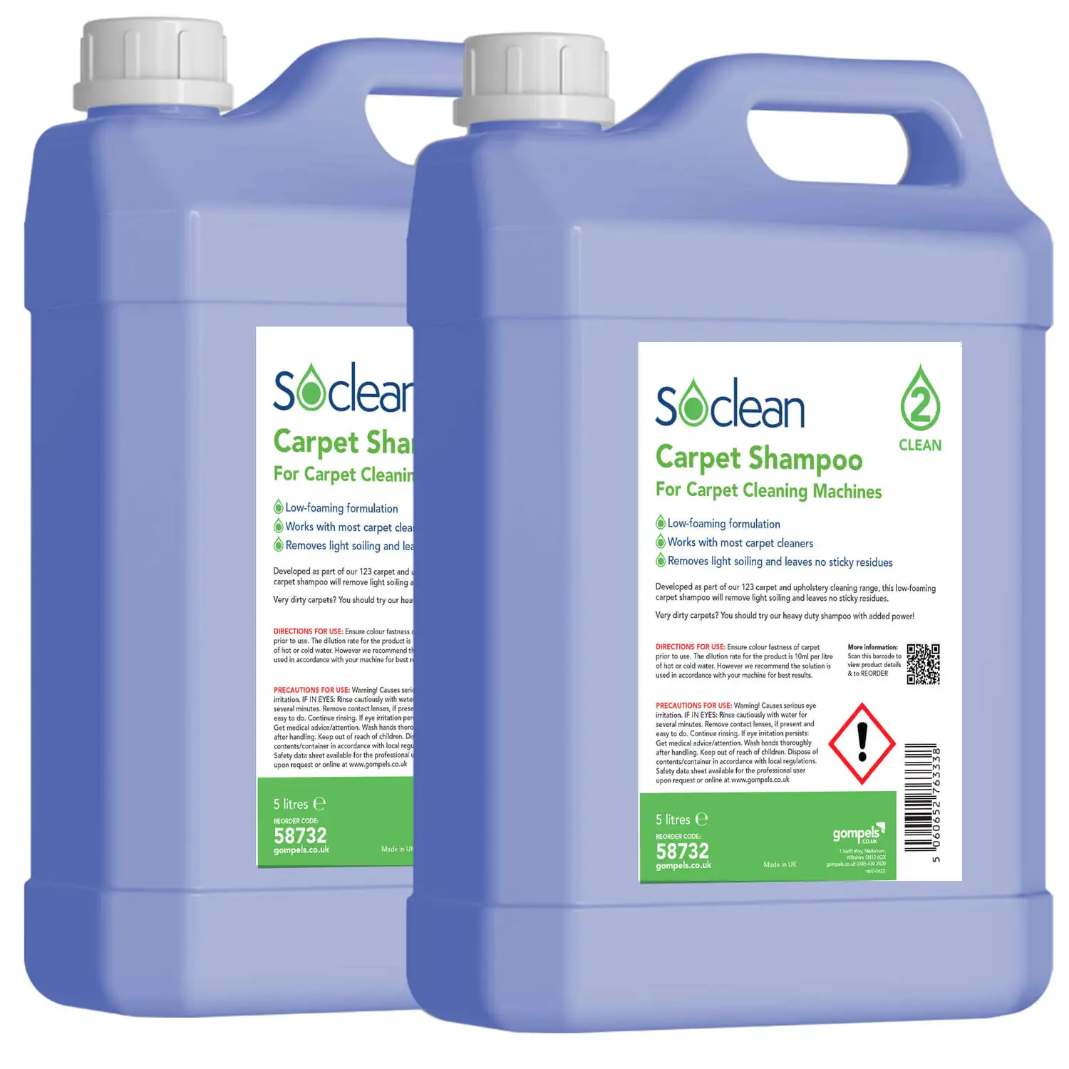 Soclean Carpet Shampoo 5 Litre 2 Pack G1p100