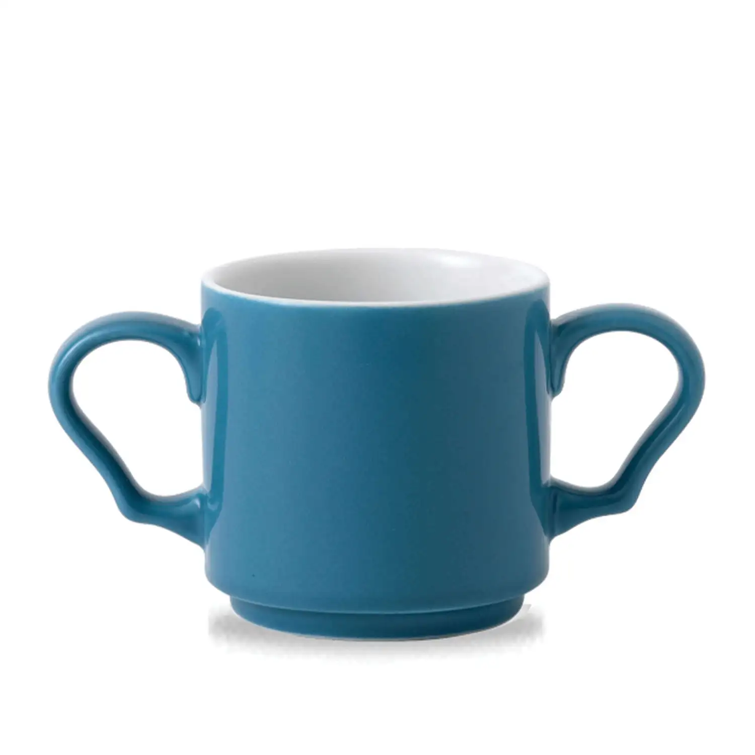 Art De Cuisine Blue Glaze Double Handled Mug 10oz 6 Pack
