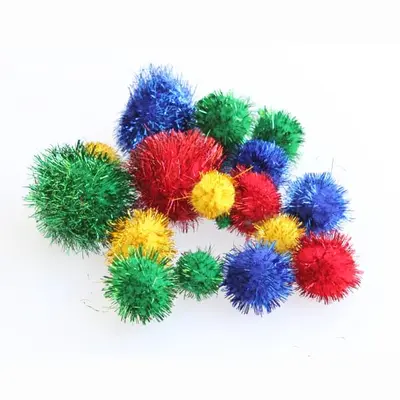 Pom Poms Assorted Glitter 100 Pack G3p95