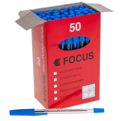 Medium Ballpoint Pen 50 Pack - Colour: Blue