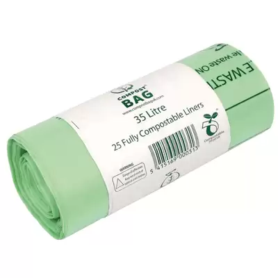 Compostable Bin Bags 35l Roll 25
