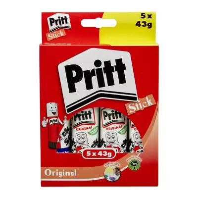 Pritt Glue Stick 43g 5 Pack