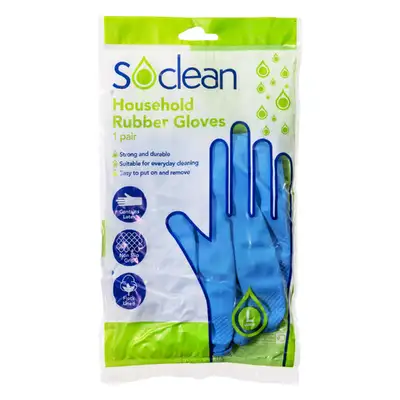 Soclean Household Rubber Gloves Blue Large 10 Pairs G2p100
