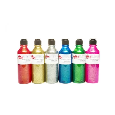 Glitter Paint 300ml x 6 Asst Colours