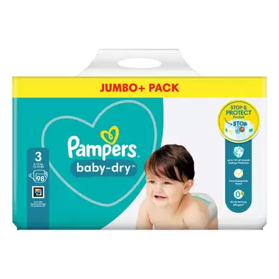Pampers Baby Dry Nappies Size 3 98 Pack