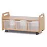 Mobile Low Level Unit With 3 Clear Tubs