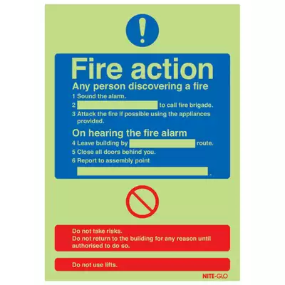 Safety Signs Vinyl - Type: Fire Action