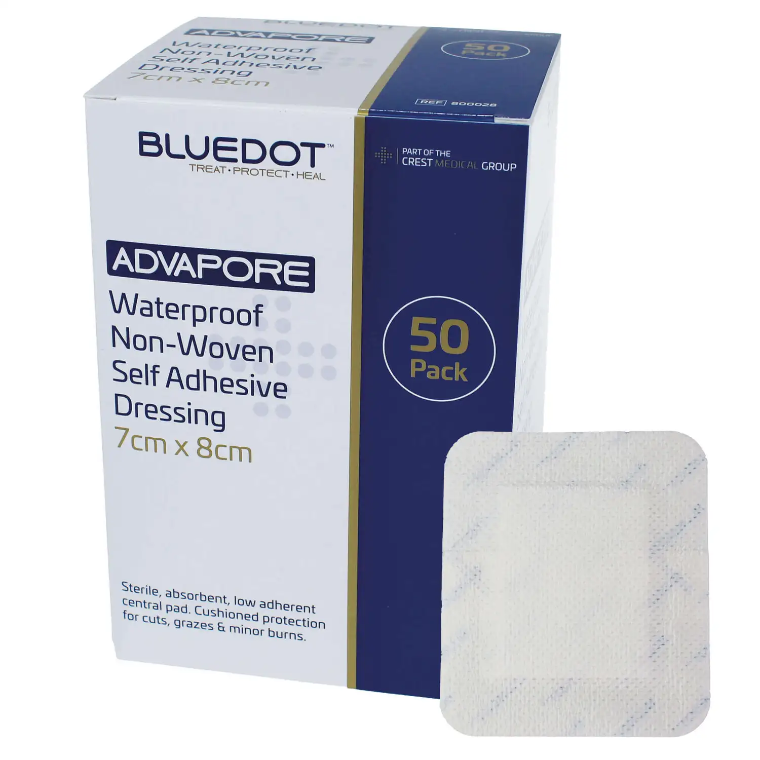 Self Adhesive Sterile Dressing Pad Waterproof 7cm x 8cm 50 Pack