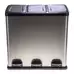 Soclean Triple Recycling Bin Stainless Steel 60l