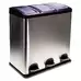 Soclean Triple Recycling Bin Stainless Steel 60l