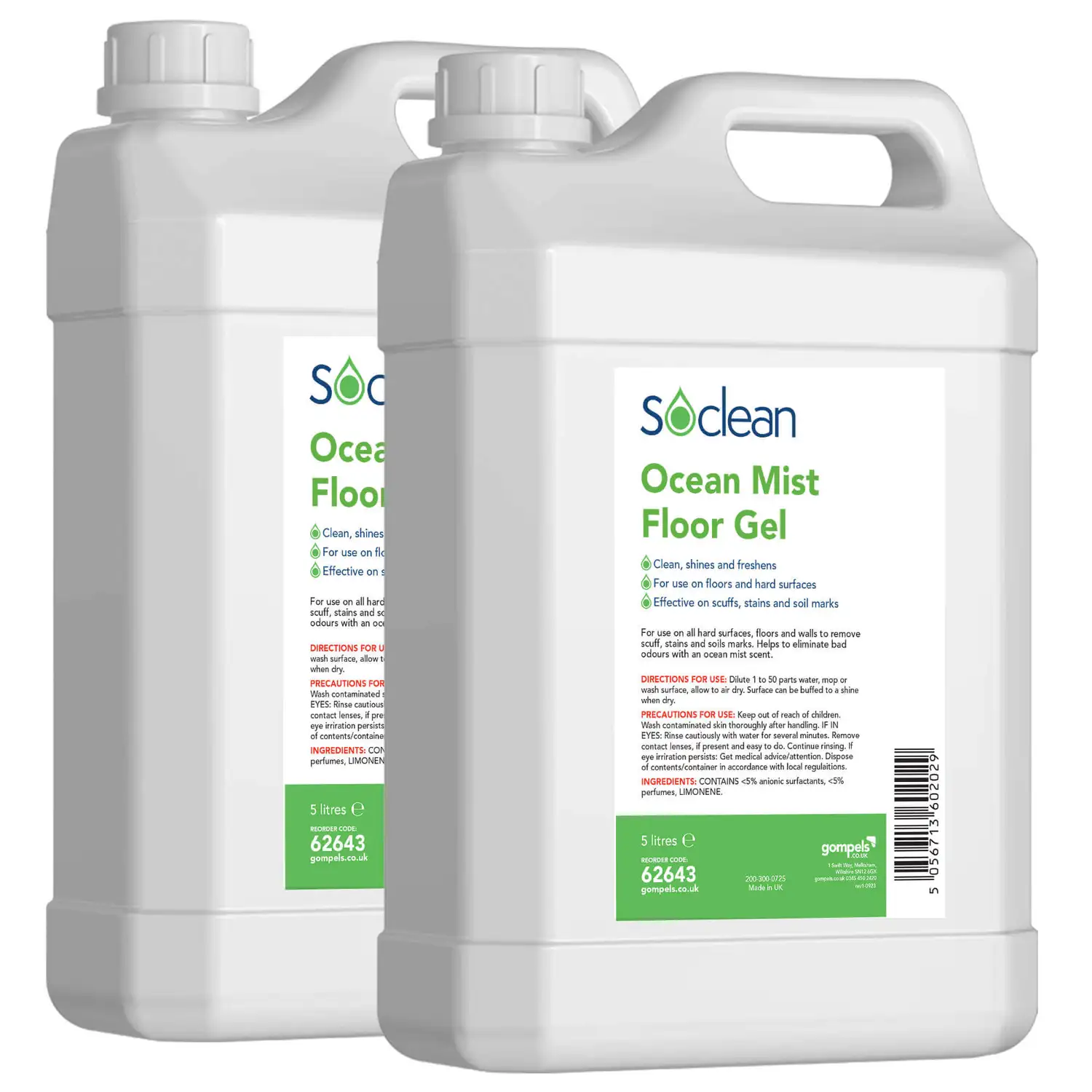 Soclean Ocean Mist Floor Gel 5 Litre 2 Pack G2p100