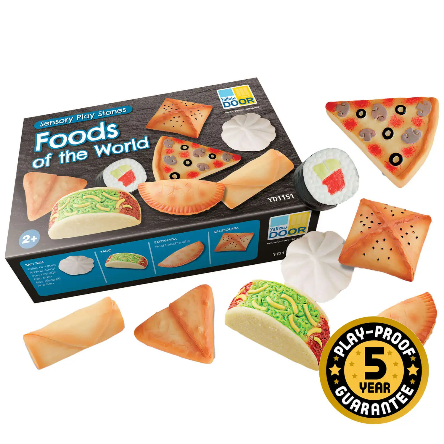 Sensory Play Foods of The World Stones 8 Pack