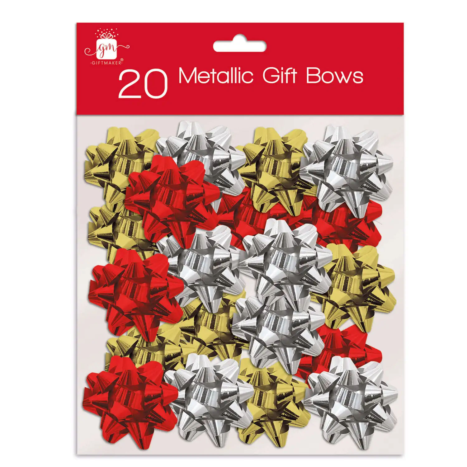 Christmas Gift Bows Assorted Colours 20 Pack