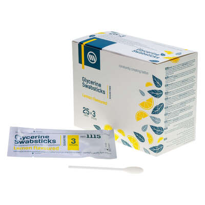 Lemon Glycerine Swabsticks 3x25 Pack