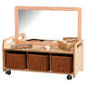 Mobile Mirror Storage Unit With 3 Baskets