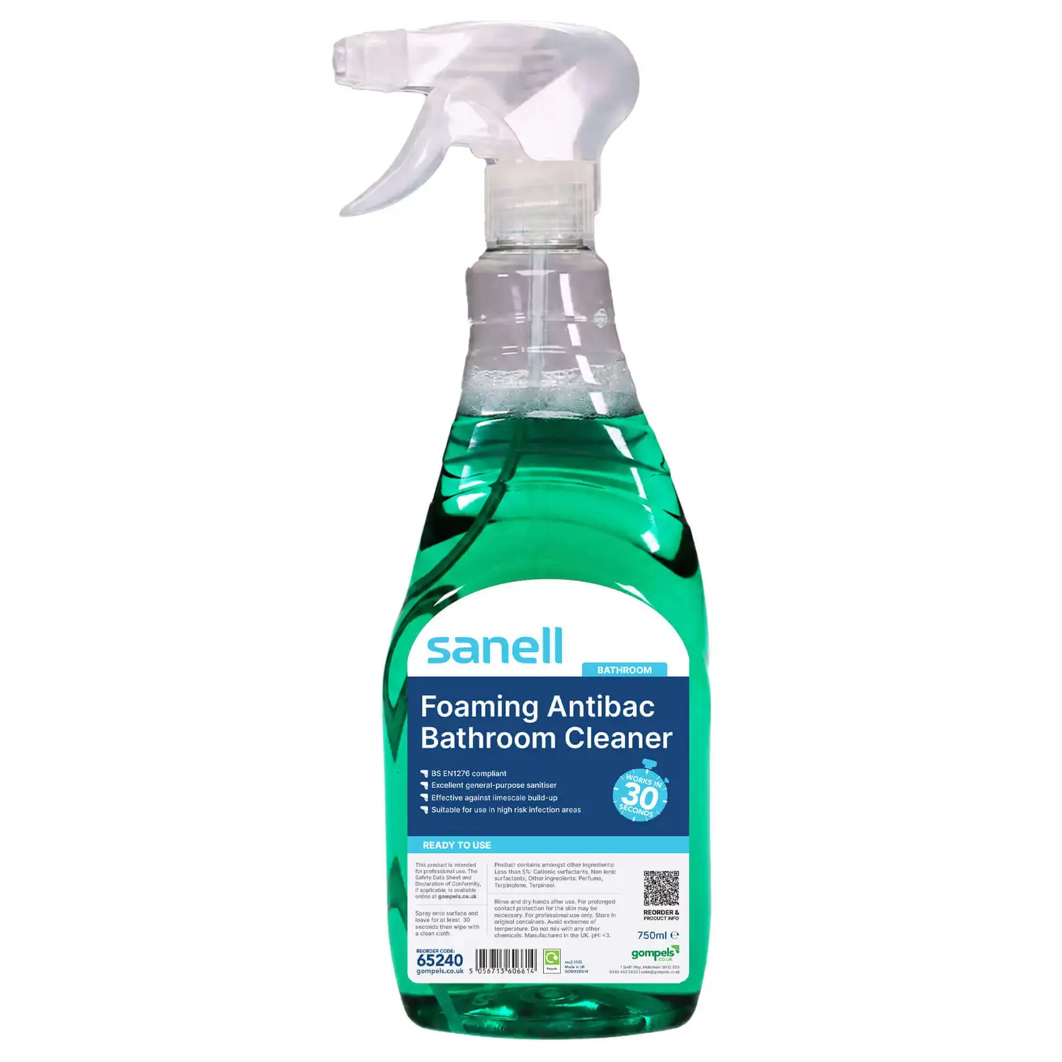 Sanell Foaming Antibacterial Bathroom Cleaner 750ml 6 Pack G3p83