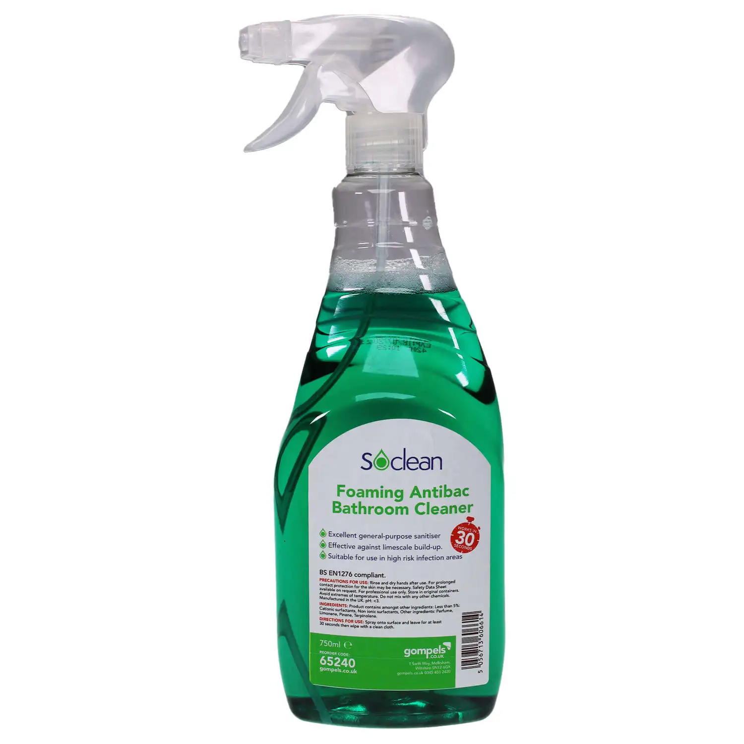Soclean Foaming Antibacterial Bathroom Cleaner 750ml 6 Pack G2p90