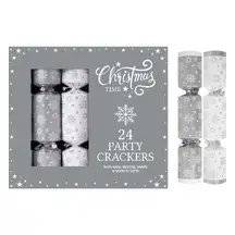 Christmas Cracker Party Box Silver 9 Inch 24 Pack