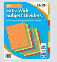 Extra Wide Subject Dividers 10 Part