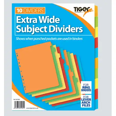 Extra Wide Subject Dividers 10 Part G1p100
