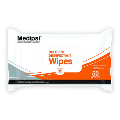 Medipal Chlorine Disinfectant Wipes 50 Pack