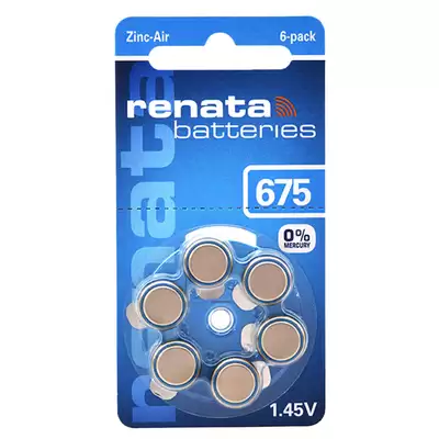 Hearing Aid Battery 6 Pack - Type: 675a