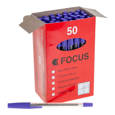 Medium Ballpoint Pen 50 Pack - Colour: Purple