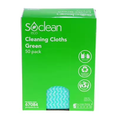 Soclean Eco Cloths 50 Pack - Colour: Green