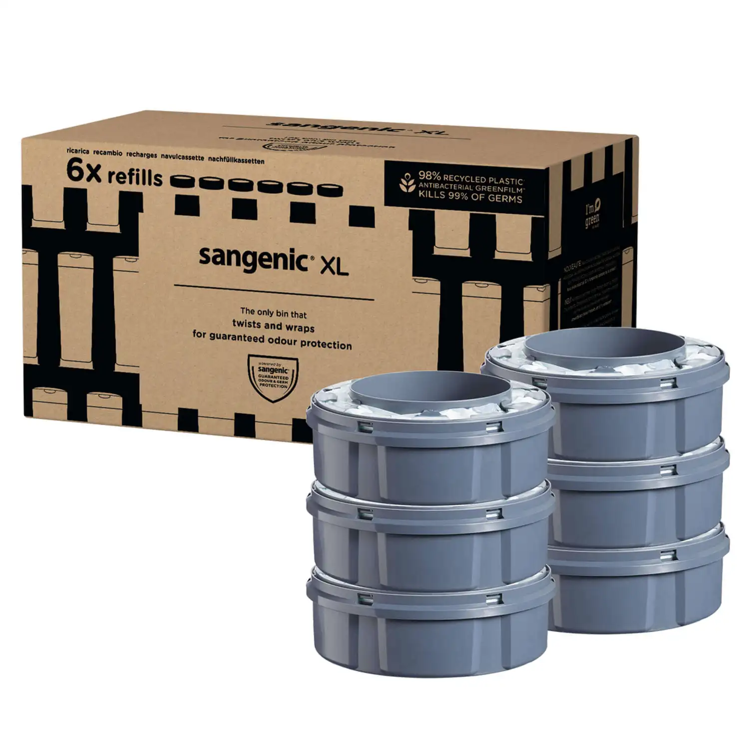 Tommee Tippee Sangenic XL Twist Cassettes 6 Pack G2p100
