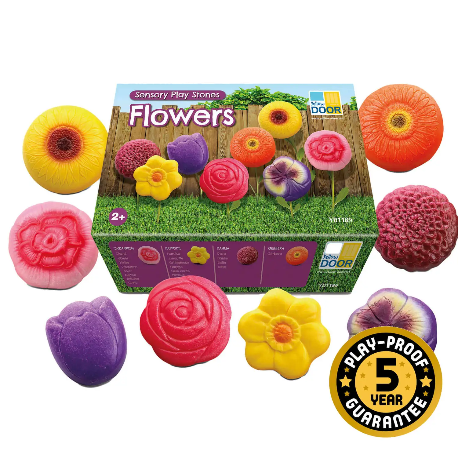 Sensory Play Flower Stones 8 Pack