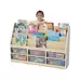 Thrifty 6 Compartment Book Storage With 6 Small Clear Trays